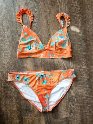 Womens SO Orange Floral Bikini L/XL - Изображение 1 из 4
