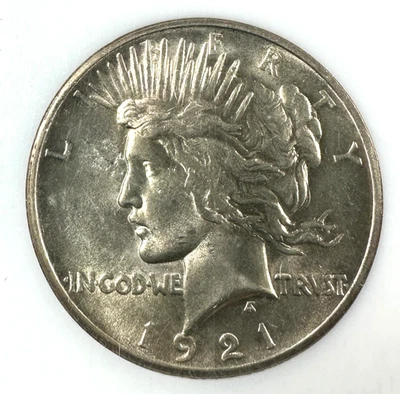 1921 $1 Silver Peace Dollar KEY DATE! with Planchet Lamination ERROR (86970) - Image 1 of 4