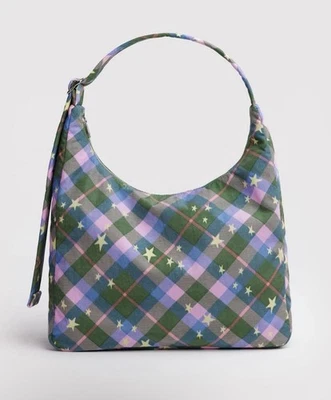 Bolso de Hombro Baggu Nylon Cartera Verde Estrella Cuadros EN MANO Foto 1 de 2