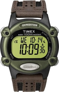 TIMEX T48042 Expedition Mens Digital Alarm Indiglo Leather Band Watch - Picture 1 of 1