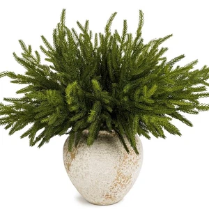 Norfolk Pine Stems 17.7" / 45cm, 16 Pcs Christmas Pine Branches, Real Touch G... - Foto 1 di 6