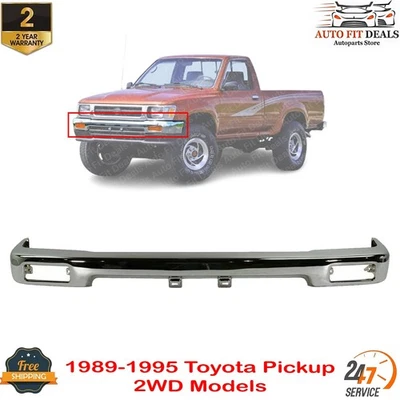 Barra frontal de parachoques de acero cromado para camioneta Toyota 1989-1995 modelos 2x2 Foto 1 de 4
