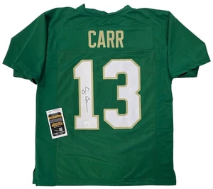 CJ CARR SIGNED NOTRE DAME FIGHTING IRISH GREEN JERSEY JSA COA XL - Picture 1 of 3