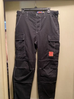 Empyre Pants Mens 30 Black Relaxed Fit Cargo Double Knee Skater Workwear Utility - Image 1 of 4