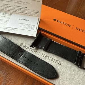 Correa de cuero para Apple Watch HERMÈS negro negro gira única con caja - Imagen 1 de 7