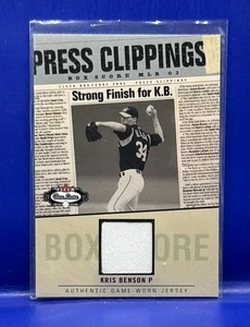 2003 FLEER BOX SCORE PRESS KRIS BENSON GAME-USED JERSEY PITTSBURGH PIRATES - Picture 1 of 2