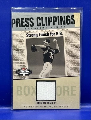 2003 FLEER BOX SCORE PRESS KRIS BENSON GAME-USED JERSEY PITTSBURGH PIRATES - Image 1 of 2