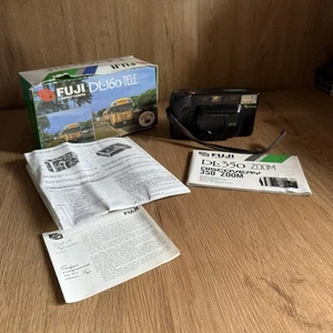 Fuji DL-160 Tele analoge Kompaktkamera 35 mm schwarz - originalverpackt & funktionsfähig - Bild 1 von 8