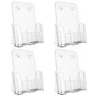 Argvey 4-Pack Clear Acrylic Brochure Holder 8.5x11" w/ Removable Dividers