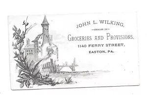 Vintage Visitenkarte JOHN L WILKING GROCERIES Easton PA - Bild 1 von 1