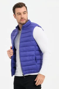 Chaleco/calentador corporal acolchado resistente al agua ligero con cuello alto y sensación para hombre - Imagen 1 de 33