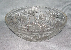 Vtg Anchor Hocking Prescut Clear STAR Of DAVID - 10 1/2" Glass CHIP Bowl- VGUVC - Picture 1 of 8