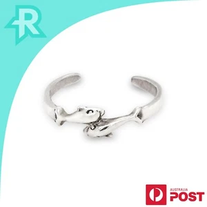 Double Dolphin Thin Sterling Silver 925 Toe Ring - Bild 1 von 7