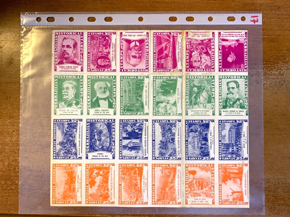 Brazilian Historical 1939 Worlds Fair (?) Amoco (?) (24) Stamp Sheet (#17) - Image 1 of 4