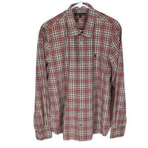 John Varvatos Men’s Size Large Brown Plaid Long Sleeve Button Up Lightweight - Picture 1 of 5