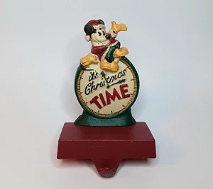 Midwest Mickey Mouse "It's Christmas Time" Cast Iron Stocking Holder Disney Vtg - Picture 1 of 13