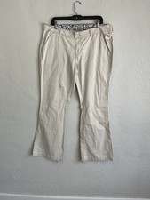 The  Original Arizona Jean Company Woman Cream Cotton Flare Leg Pants, Size 17