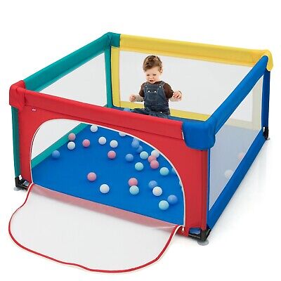 Baby Playpen Large Play Yard Toddler Portable Activity Center Play Yard W/Gates • 42.99£