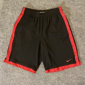 Pantalones Cortos de Baloncesto Nike Para Hombre Medianos Negros Rojos Rayas Swoosh Logo Gimnasio Entrenamiento - Imagen 1 de 16