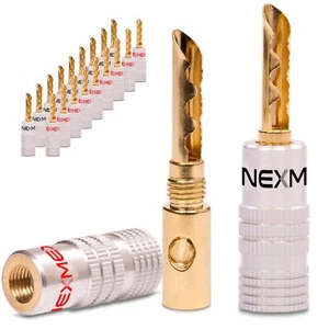 Hohl Bananenstecker 4mm vergoldet 20x Stecker NEXMEX für HiFi Lautsprecherkabel - Bild 1 von 8