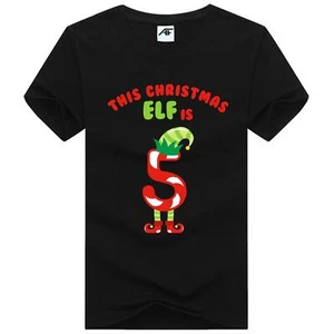 Para hombres Esta Navidad ELF is 5 Camiseta Estampada Mangas Cortas Cuello Redondo Fiesta Camisetas Prendas para el torso - Imagen 1 de 9