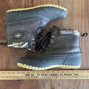Vintage Duck Hunting Boots Mens 10 Thinsulate Waterfowl Maine Mud Rain Rubber - Picture 1 of 7