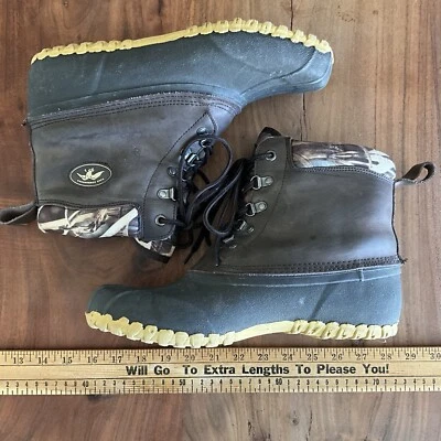 Vintage Duck Hunting Boots Mens 10 Thinsulate Waterfowl Maine Mud Rain Rubber - Image 1 of 4