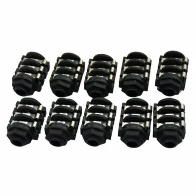 10pcs 6.35mm 1/4" PCB Mounting Mono Jack Socket Audio Connector KF - Image 1 of 4