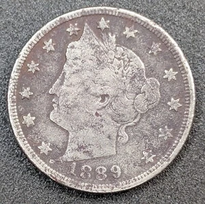 1889 U.S. 5C Liberty V Nickel Very Fine Details Corroded - Picture 1 of 2