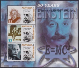 BARBUDA Sc# 2386a-c CPL MNH HOJA de 3 DIFF - EINSTEIN 50º ANN de su MUERTE - Imagen 1 de 1