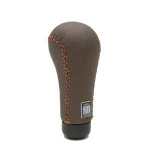 Nardi Gear Shift Knob - Prestige - Brown Smooth Leather w/ Brown Cross Stitching - Picture 1 of 1