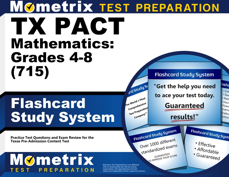 TX PACT Mathematics: Grades 4-8 (715) Flashcard Study System - Image 1 of 1