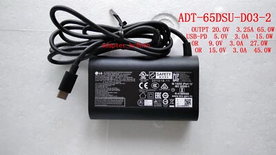 New Original LG 65W Cord/Charger 14T90P-K.AAB9U1,14T90P-K.AAB6U1,14T90P-K.AAB8U1 - Image 1 of 3