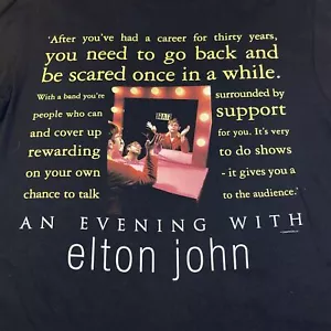 Rare VINTAGE AN EVENING WITH ELTON JOHN 1999 Las Vegas Hawaii CONCERT T SHIRT M - Picture 1 of 5