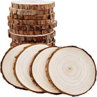 Naturholz Untersetzer/Scheiben mit Rinde - 4-teiliges Holz Bastelset, Holzuntersetzer
