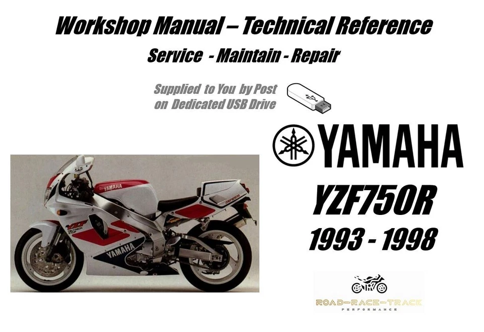 Yamaha YZF750R YZF750R YZF 750 R Manual de Oficina de Serviço de Reparo USB 1993 - 1998 - Imagem 1 de 4