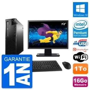 PC Lenovo M93p SFF Ecran 19" Intel G3220 RAM 16Go Disque Dur 1To Windows 10 Wifi - Photo 1/3