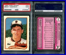 PSA 9 1989 Topps Tiffany #757 Brady Anderson RC Baltimore Orioles POP12