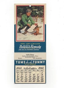 Vintage 1944 Wall Calendar, Gid's Store N.H. Natures Remedy Joseph Kernan Art - Picture 1 of 2