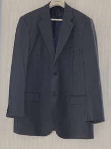 Piattelli Barneys New York Gray Blue Striped blazers Men Sport Coat Size: 44L - Picture 1 of 7