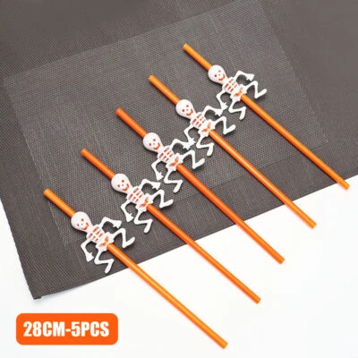 Halloween Pumpkin Straw Ghost Straw Halloween Decoration Straws for Home party - Image 1 of 4