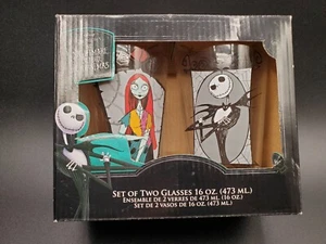 Disney Tim Burtons The Nightmare Before Christmas Jack & Sally 2-teiliges Glas Set - Bild 1 von 2