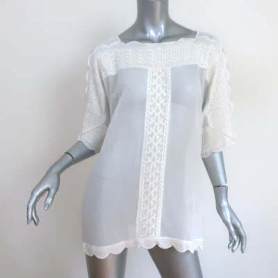 Blusa Isabel Marant Etoile Axel Blanca Bordada Georgette Talla 38 Foto 1 de 4