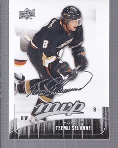 2009-10 Upper Deck MVP Anaheim Ducks Hockey Card #291 Teemu Selanne