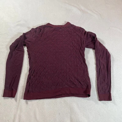 Suéter Brooks Brothers Mujer Meidum Púrpura Lana Merino Acanalado Pullover Defecto Foto 1 de 4