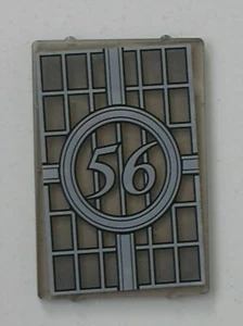 LEGO Trans-Black Glass Window 1x4x5 Number 56 Sticker Ref 2494pb11 Set 4856 - Picture 1 of 1