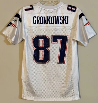 Camiseta de fútbol americano Rob Gronkowski #87 Patriots Superbowl XLVI juvenil talla mediana niño Foto 1 de 4