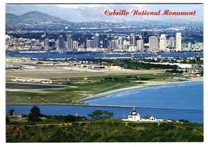 Postal Cabrillo Monumento Nacional Faro San Diego California Vista Aérea - Imagen 1 de 2