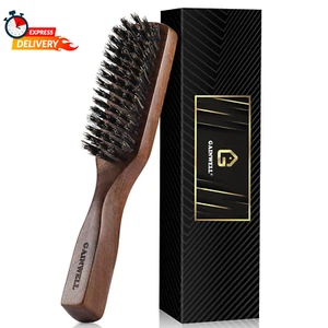 Mens Wild Boar Bristle Hair Brush for Men - Slick Back Hair Brush - Stiff Bristl - Picture 1 of 12