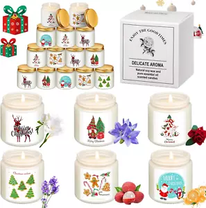 24 Pack Christmas Scented Candles Bulk 7 Oz Jar Candles Aromatherapy Long Lastin - Picture 1 of 7